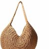 Hobo Handbags | JBRUN Jbrun Women Straw Woven Tote Handmade Weaving Shoulder Bag Handbag Summer Beach Large Semicircle Hobo Bag