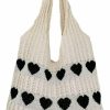 Hobo Handbags | Ovida Ovida Crochet Tote Bag Mesh Beach Bag Fairycore Hobo Bag Fairy Grunge Aesthetic Shoulder Bag Y2K Purse For Women Girls