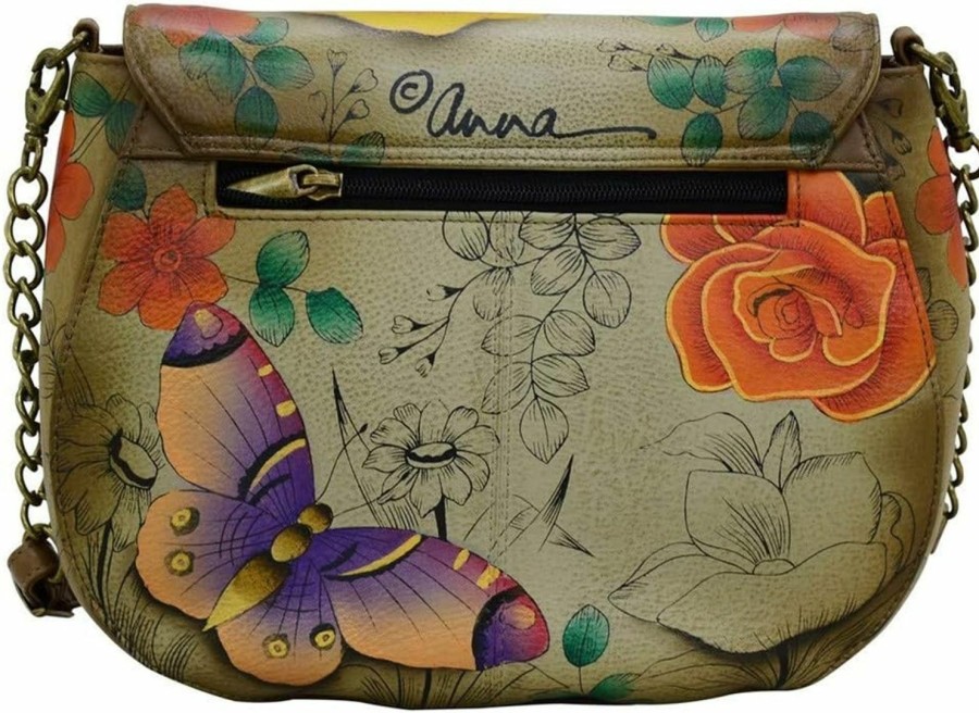 Hobo Handbags | Anna by Anuschka Anna By Anuschka Womens Anna Anuschka Genuine Hand Painted Leather Sling Flap Bag Floral Paradise Tan, Floral Paradise Tan, One Size Us