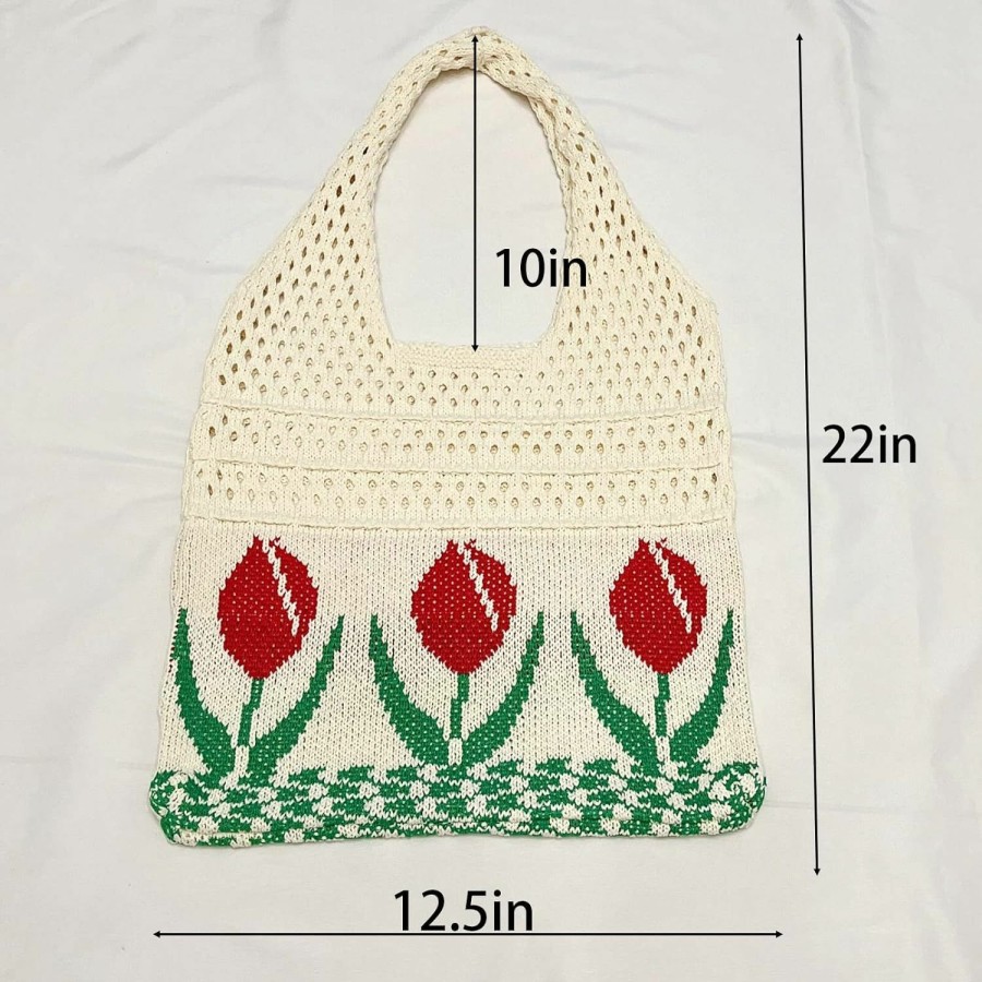 Hobo Handbags | Hixixi Hixixi Flowers Knitted Shoulder Bag Beach Handbags Aesthetic Tote Bag Hobo Crochet Bag For Women Girls