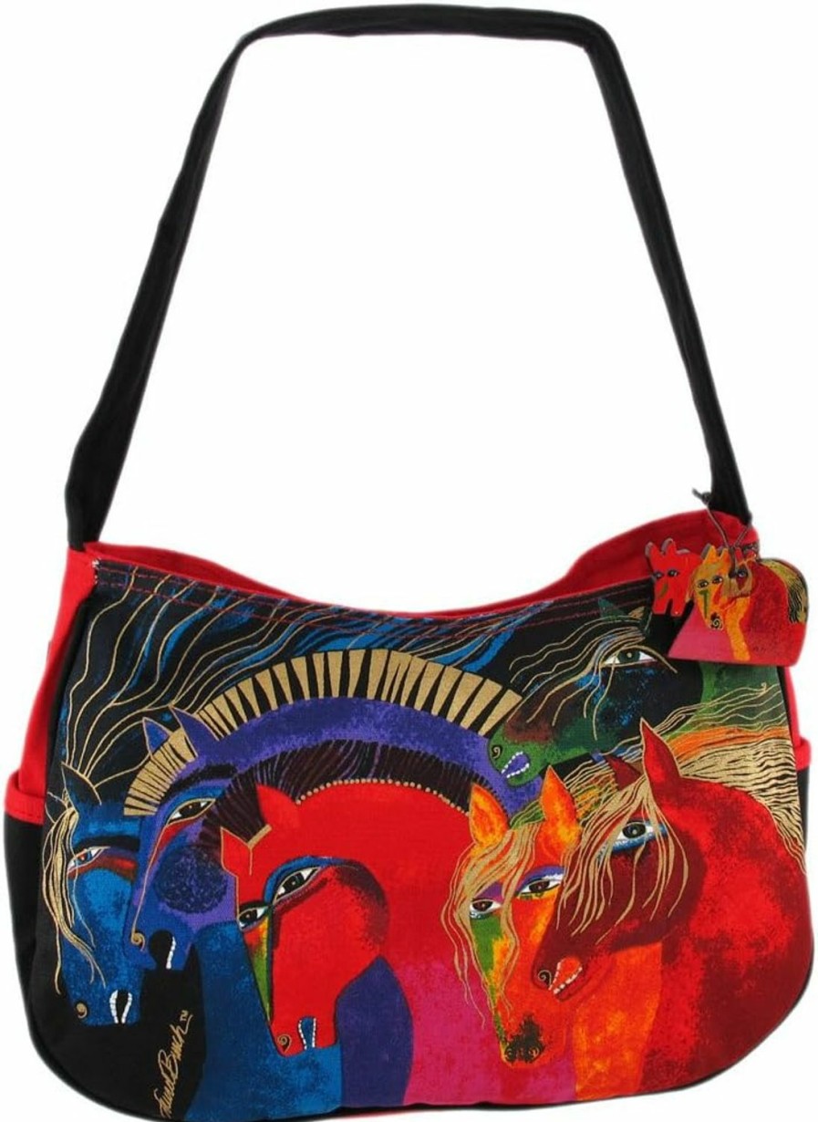 Hobo Handbags | Zeckos Laurel Burch 80367 Medium Hobo Zipper Top 15\"X4.5\"X9\", Wild Horses Of Fire