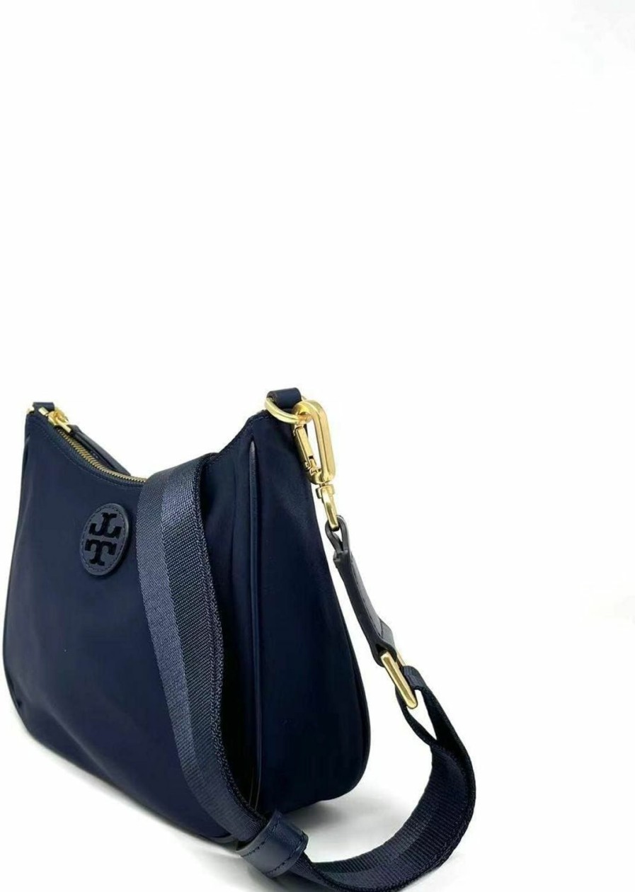 Hobo Handbags | Tory Burch Tory Burch Nylon Web Mini Hobo In Navy