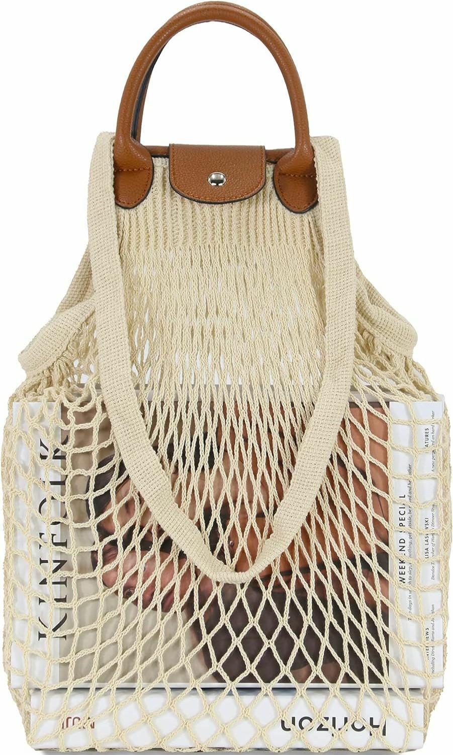 Hobo Handbags | Hibala Hibala Woven Bag For Women, Fishing Net Bag,Straw Mesh Tote Bag, Beach,Hobo Bag, Foldable Large Capacity