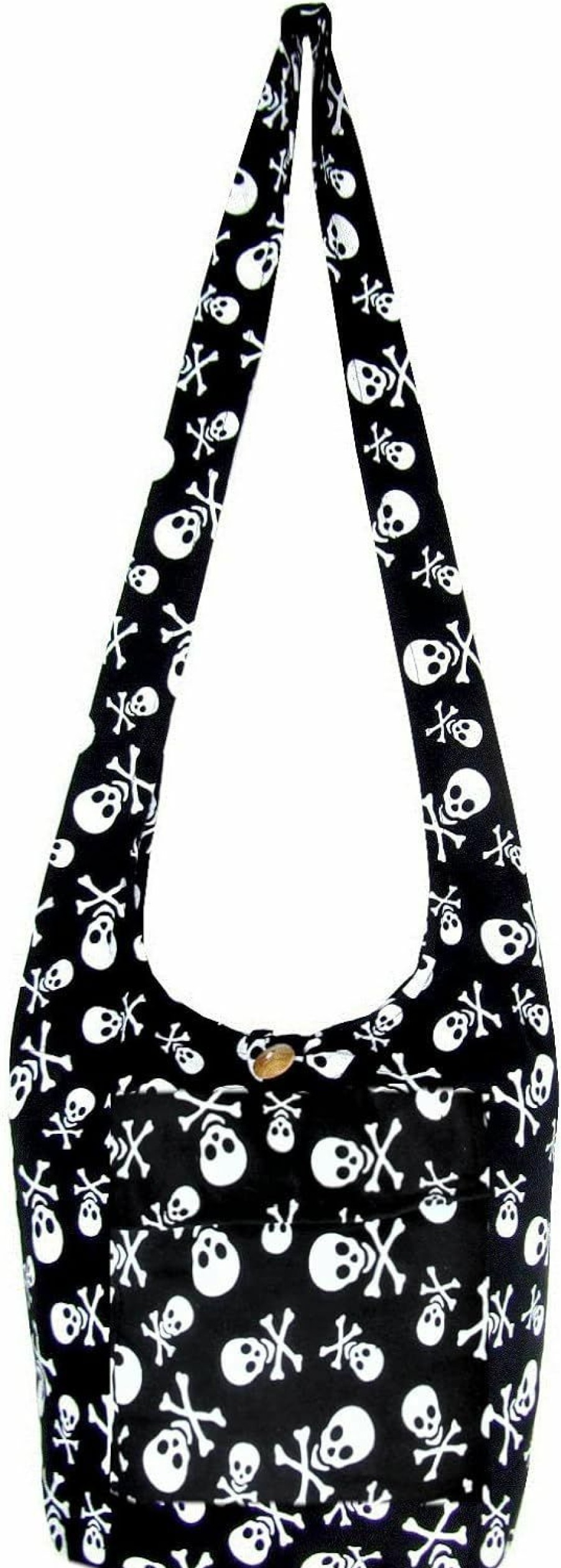 Hobo Handbags | Blue Orchid Fully Lined Skull Hippie Hobo Sling Crossbody Bag - Large Front Phone Pocket - Metal Zippers