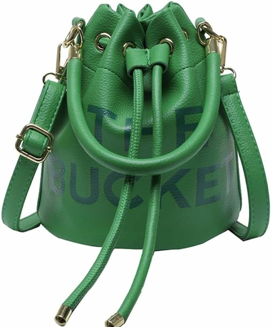 Hobo Handbags | DLUCCA The Bucket Bag For Women, Small Soft Pu Leather Bucket Bag Purses, Handbag Tote Hobo Handbag Crossbody Shoulder Bag, Adjustable Strap(Green)