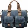 Hobo Handbags | ChicB Denim Handbags For Women Jean Purse With Multiple Pockets Denim Blue Pocketbooks Tote Hobos Crossbody Bags