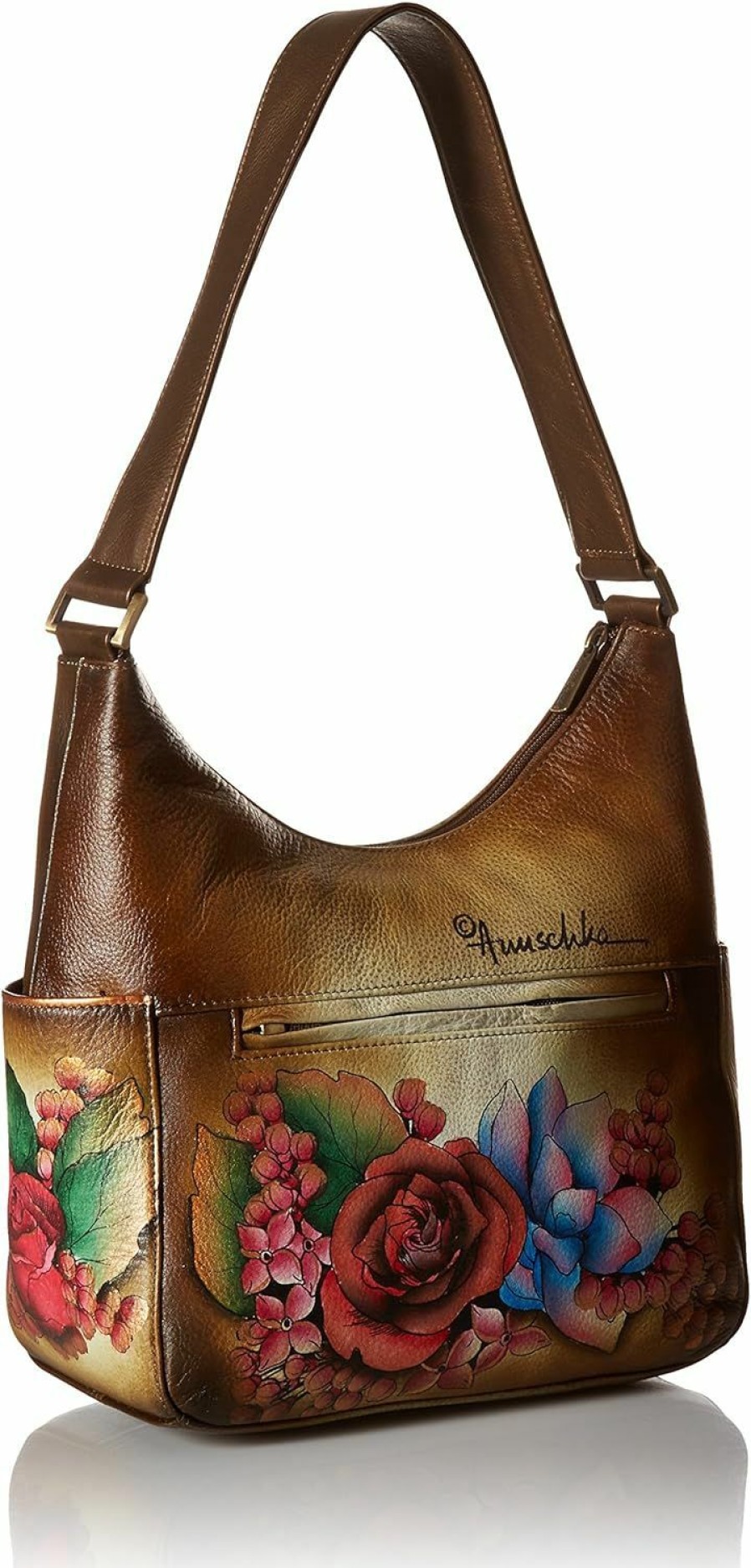 Hobo Handbags | Anuschka Anuschka Women'S Genuine Leather Handbag | Classic Hobo With Side Pocket