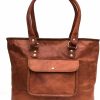 Hobo Handbags | Firu-Handmade Firu-Handmade Vintage Style Leather Tote Bags For Women Hobo Ladies Purses For Women Shoppers Shoulder Bag Travel Office With Outer Pocket