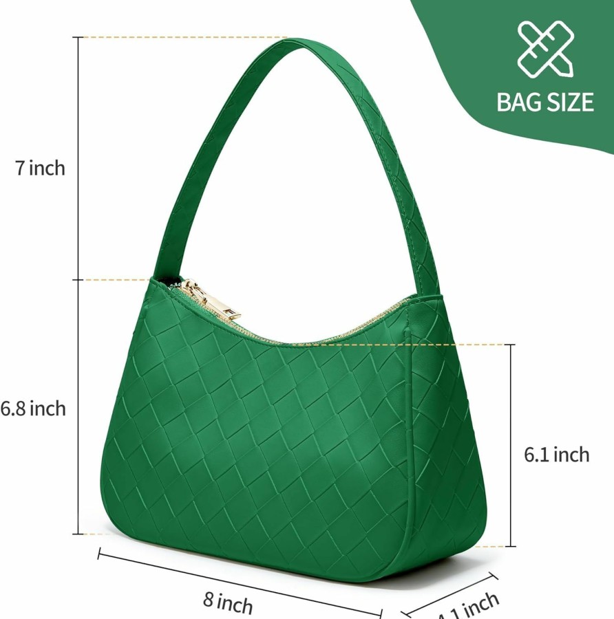 Hobo Handbags | KALIDI FANCY FOREST Shoulder Bags For Women, Cute Hobo Bag Tote Handbag Women'S Crossbody Handbags Fashion Mini Clutch Purse With Zipper Closure Casual Shopping Work Travel Green B