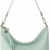 Hobo Handbags | The Sak The Sak Jasmine Small Hobo Bag - Premium Leather Women'S Purse For Everyday & Travel - Mini Hobo Shoulder Handbag With Zipper Closure & Pockets - Aqua