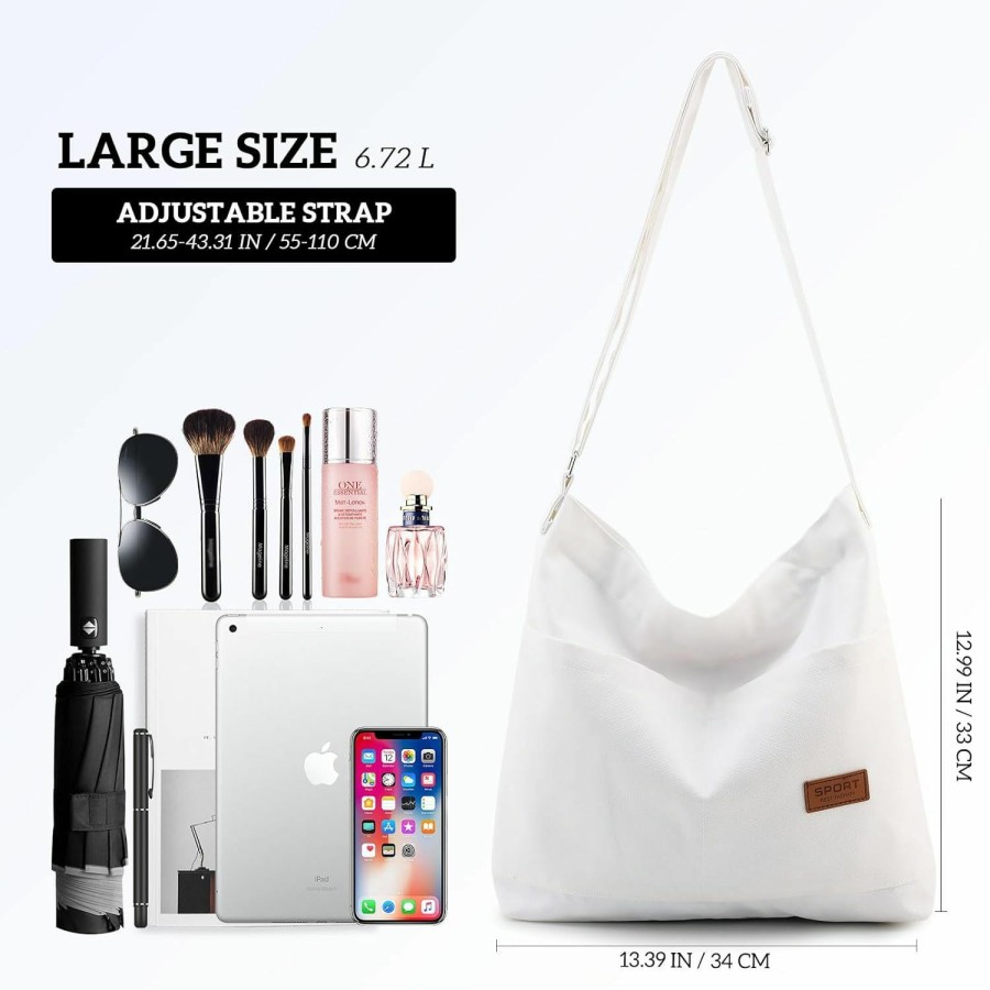 Hobo Handbags | COOLOME Coolome Canvas Tote Bag For Woman Messenger Bag Crossbody Bag Travel Beach Bag Cute Shoulder Bag Handbag