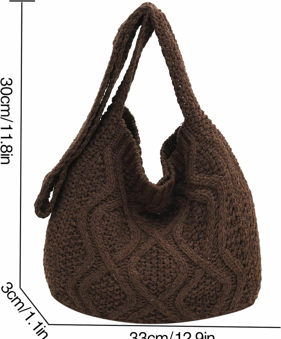 Hobo Handbags | VIWIME Women'S Crochet Tote Bag Knitted Shoulder Crossbody Handbags Aesthetic Shopping Bag Cute Purses Crocheted Hobo Bag