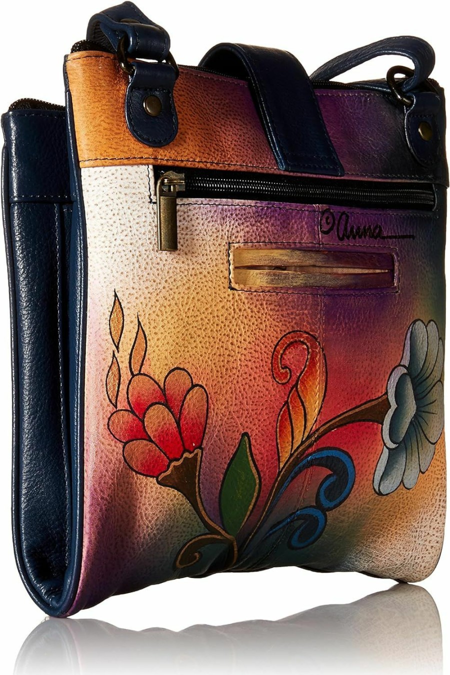 Hobo Handbags | Anna by Anuschka Anna By Anuschka Genuine Leather Travel Organizer, Triple Compartment - Hand-Painted Original Artwork