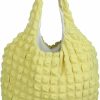 Hobo Handbags | SHOPANTS Quilted Tote Bag For Women Summer Large Puffy Lightweight Handbag Cute Soft Shoulder Purse Pleated Cloud Bubble Hobo Bags