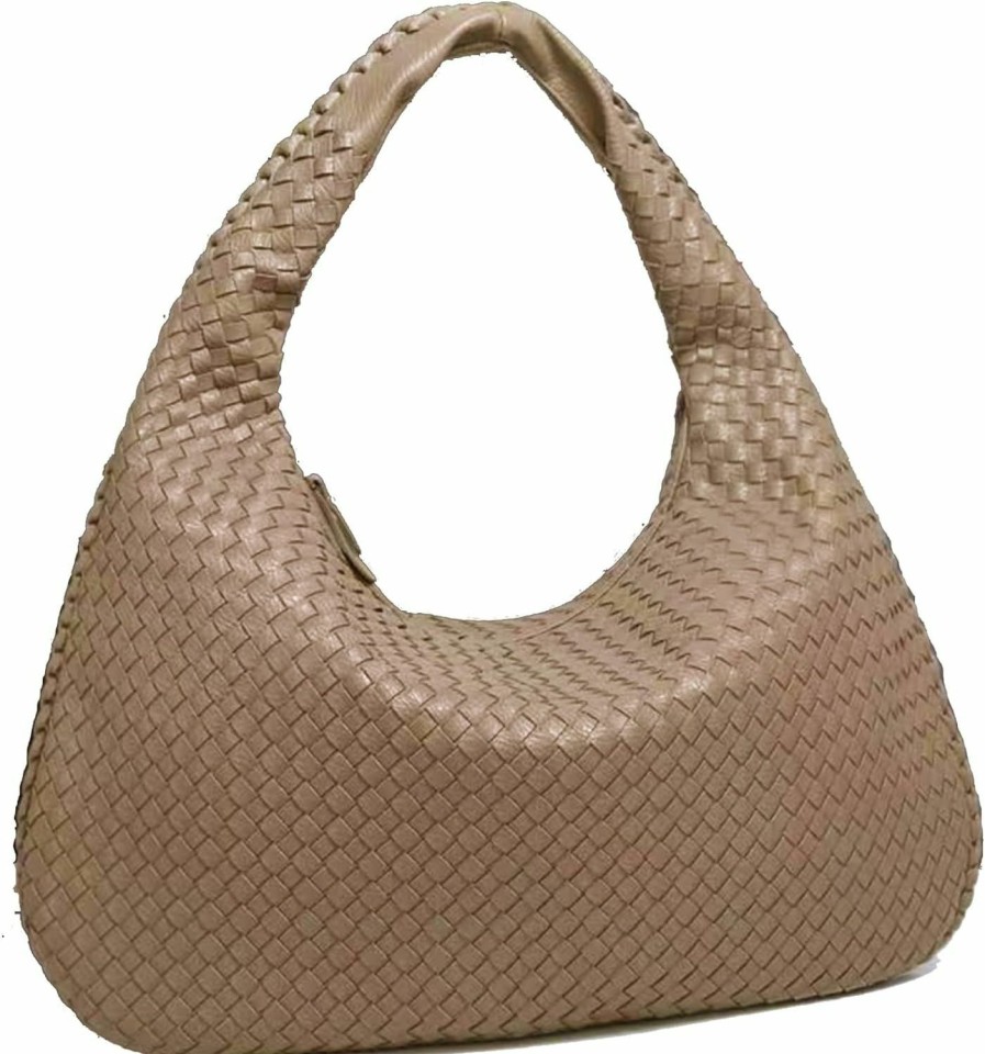 Hobo Handbags | WolmaSup Woven Leather Handbags Woven Hobo Bag Top-Handle Shoulder Bag, Tote Bags For Women Underarm Handmade Purse (Khaki)