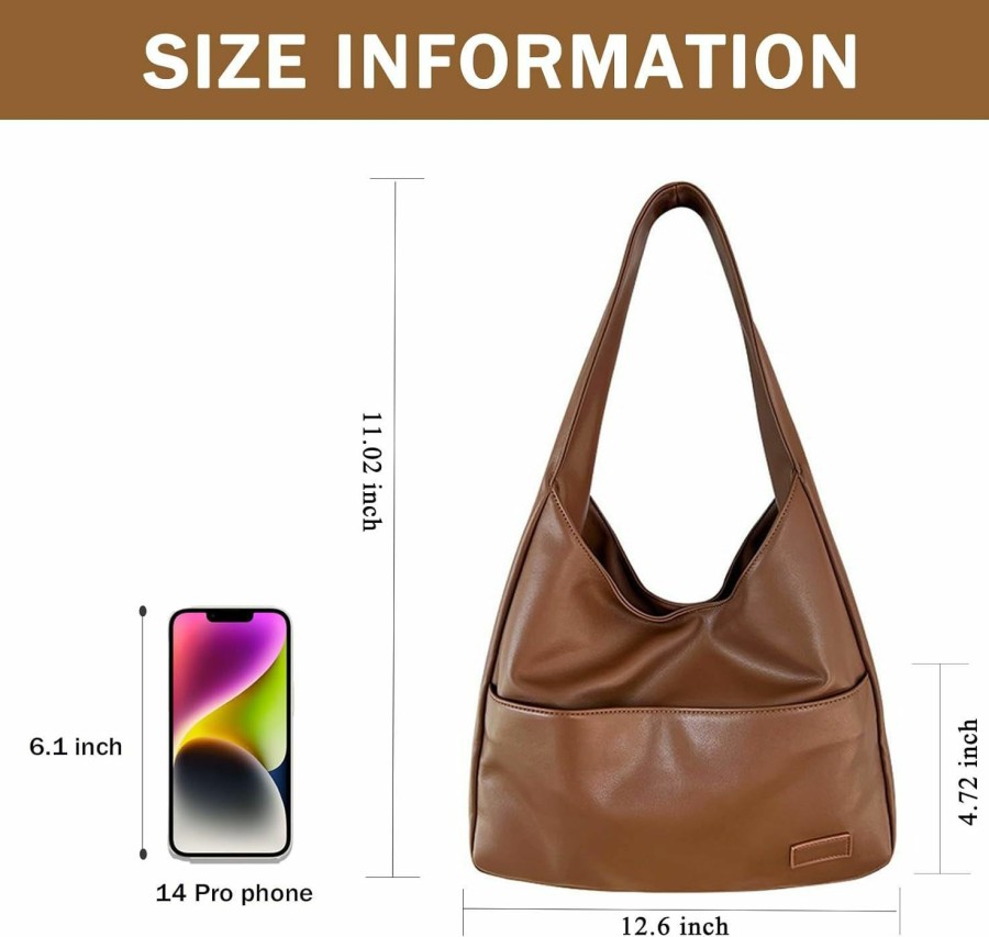 Hobo Handbags | PILCAVE Pilcave Faux Leather Tote Bag For Women Hobo Bag Large Capacity Multi-Pocket Shoulder Bag Purse Handbags