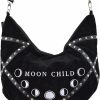 Hobo Handbags | Restyle Restyle Gypsy Gothic Witch Moon Child Black Velvet Large Slouchy Hobo Bag