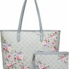 Hobo Handbags | ER.Roulour Er.Roulour Floral Shoulder Bag For Women Tote Handbags Stylish Crossbody Bag Top Handle Hobo Satchel With Wide Strap (Blue)