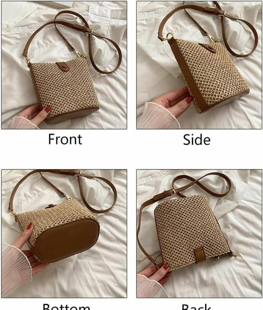 Hobo Handbags | Ulisty Ulisty Women Small Straw Bag Mini Woven Bucket Bag Summer Beach Bag Fashion Crossbody Bag Shoulder Bag Handbag