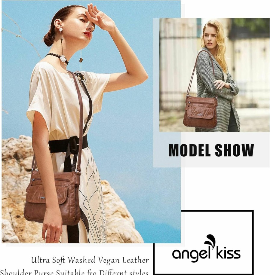 Hobo Handbags | Angel Kiss Angelkiss Small Womens Crossbody Bag Leather Shoulder Purse For Women Hobo Bag With Adjustable Shoulder Strap