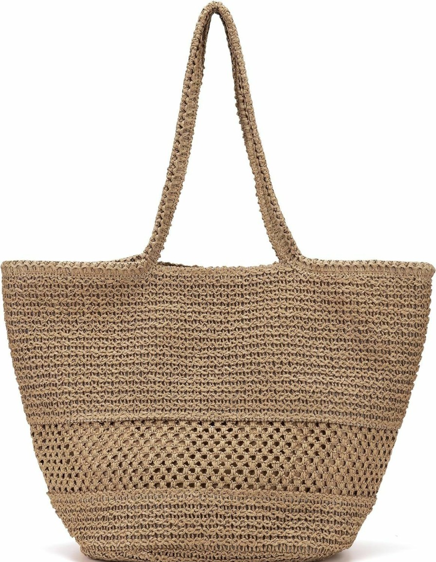 Hobo Handbags | Kiss Sea Kiss Sea Travel Essentials Mesh Large Beach Bag Beach Essentials The Tote Bag Straw Purses For Women Gym Bag Beach Weekender