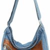 Hobo Handbags | GOQUFOY Goqufoy Denim Purse For Women Men Tote Bag With Zipper Crossbody Blue Jean Purses Canvas Shoulder Bag Hobo Handbag