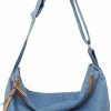 Hobo Handbags | GOQUFOY Goqufoy Denim Purse For Women Cross Body Bag Blue Jean Purses Canvas Tote Crescent Shoulder Bag Crossbody Hobo Handbags