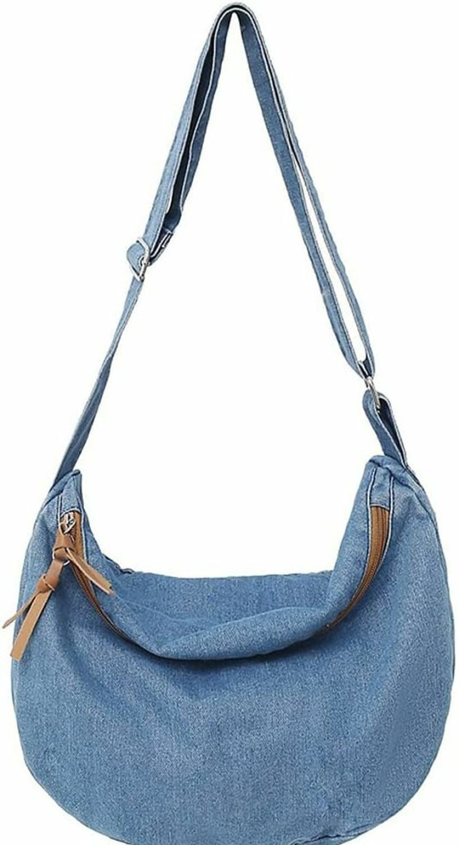 Hobo Handbags | GOQUFOY Goqufoy Denim Purse For Women Cross Body Bag Blue Jean Purses Canvas Tote Crescent Shoulder Bag Crossbody Hobo Handbags