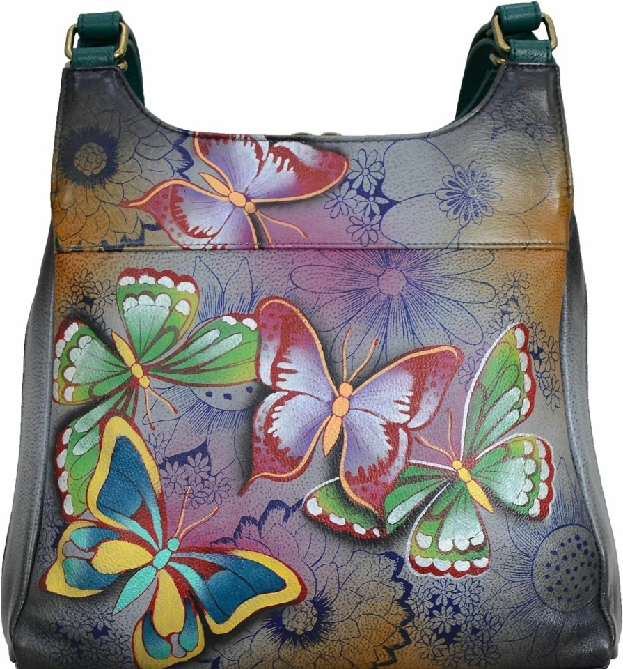 Hobo Handbags | Anna by Anuschka Anna By Anuschka Womens Anna Anuschka Genuine Leather Medium Hobo-Butterfly Paradise Satchel Bag, Butterfly Paradise, One Size Us