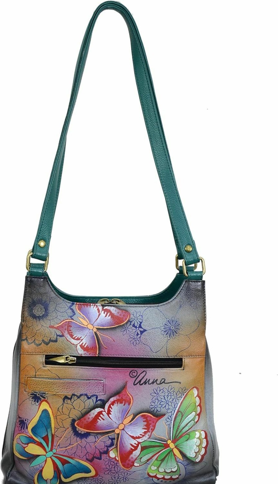 Hobo Handbags | Anna by Anuschka Anna By Anuschka Womens Anna Anuschka Genuine Leather Medium Hobo-Butterfly Paradise Satchel Bag, Butterfly Paradise, One Size Us