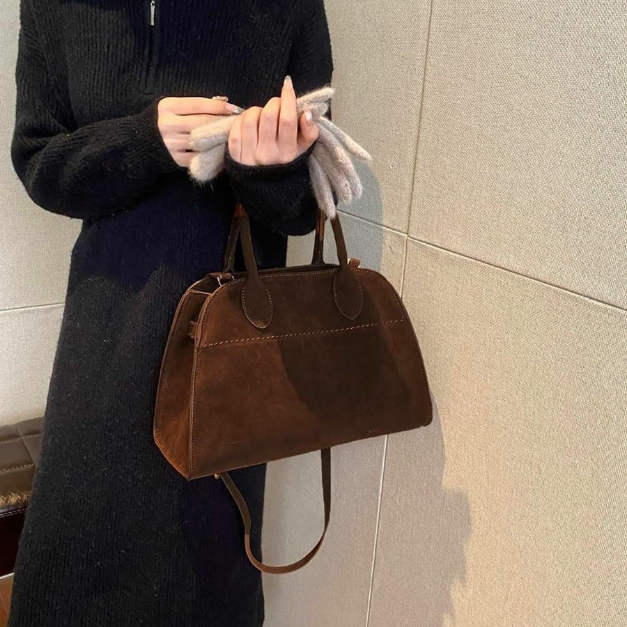 Hobo Handbags | JQWSVE Jqwsve Suede Tote Bag For Women Casual Work Tote Top-Handle Satchel Bag Suede Leather Hobo Bag Vintage Crossbody Shoulder Bag