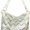 Hobo Handbags | Zzfab Zzfab Sparkle Gem Chevron Rhinestone Hobo Bag With Extra Shoulder Strap