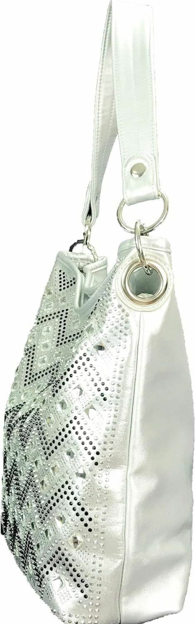 Hobo Handbags | Zzfab Zzfab Sparkle Gem Chevron Rhinestone Hobo Bag With Extra Shoulder Strap