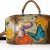 Hobo Handbags | Anna by Anuschka Anna By Anuschka Women'S Medium Shoulder Hobo Handpainted Leather Large Travel Tote-Serengeti Sunset