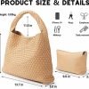 Hobo Handbags | Baonat Woven Bag Vegan Leather Hobo Handbags For Women, Top-Handle Shoulder Tote Braided Bag Underarm Purse