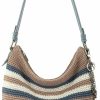 Hobo Handbags | The Sak The Sak Sequoia Hobo Bag - Hand Crochet Women'S Handbag For Everyday & Travel, Durable, Large Purse With Shoulder Bag Strap & Zipper Pocket, Sea & Land Stripe