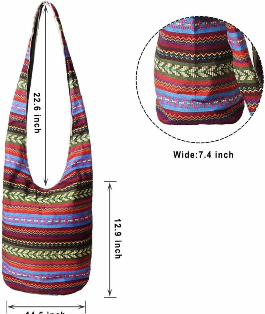 Hobo Handbags | WITERY Witery Women'S Sling Crossbody Bags Large Shoulder Shopping Hobo Bag Handbag Top Zip Bags Handmade Messenger Bag Wallet