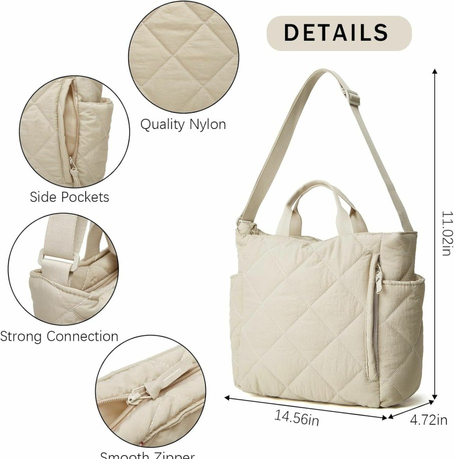 Hobo Handbags | Tellrain Puffer Tote Bag Women Quilted Crossbody Handbag Lattice Padded Hobo Puffy Purse Casual Satchel Bag