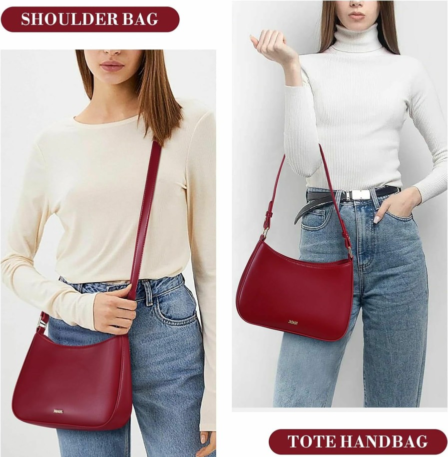 Hobo Handbags | GETERUUV Geteruuv Womens Crescent Shoulder Bag Retro Y2K Purse Fashion Fall Purse Red Shoulder Bag Small Hobo Purse Leather Tote