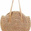 Hobo Handbags | CHIC DIARY Chic Diary Womens Handwoven Straw Beach Bag Large Summer Beach Tote Leather Handles Handbag With Zipper