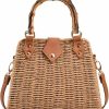 Hobo Handbags | Bagkeak Summer Straw Bag For Women Beach Rattan Top-Handle Purse Straw Crossbody Clutch Bags Handwoven Tote Handbag 2024