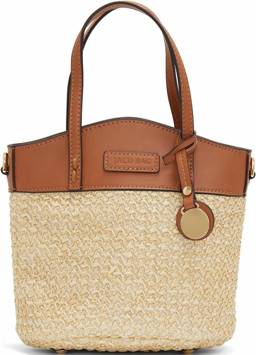 Hobo Handbags | JACD Straw Crossbody Bag, Women Summer Beach Shoulder Top Handle Crossbody Purse, Ladies' Handmade Hobo Tote Woven Bucket Bag