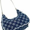 Hobo Handbags | Verdusa Verdusa Women'S Frayed Trim Denim Shoulder Bag Hobo Handbag Small Purse