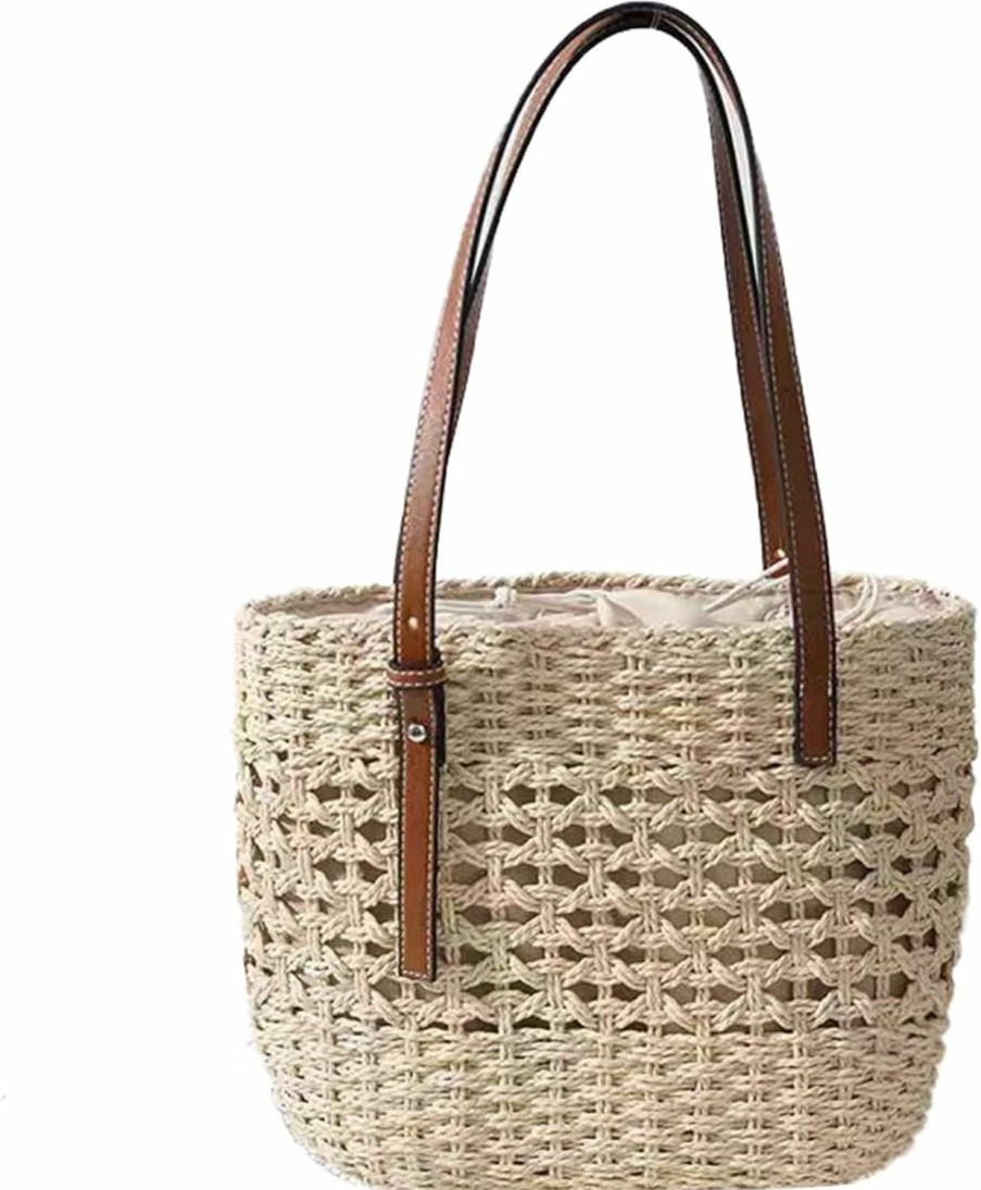 Hobo Handbags | ATQCOL Atqcol Summer Straw Hobo Bag For Women, Woven Beach Tote Bag,Rattan Handmade Satchel Shoulder Handbag For Vacation