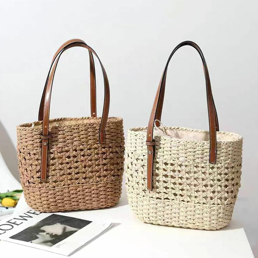 Hobo Handbags | ATQCOL Atqcol Summer Straw Hobo Bag For Women, Woven Beach Tote Bag,Rattan Handmade Satchel Shoulder Handbag For Vacation