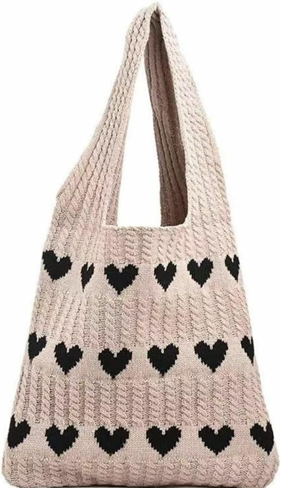 Hobo Handbags | ANKICK Ankick Womens Crochet Tote Bag Cute Heart Pattern Shoulder Commute Bag Y2K Knit Hobo Bags Purse Shopping Summer Beach Handbag