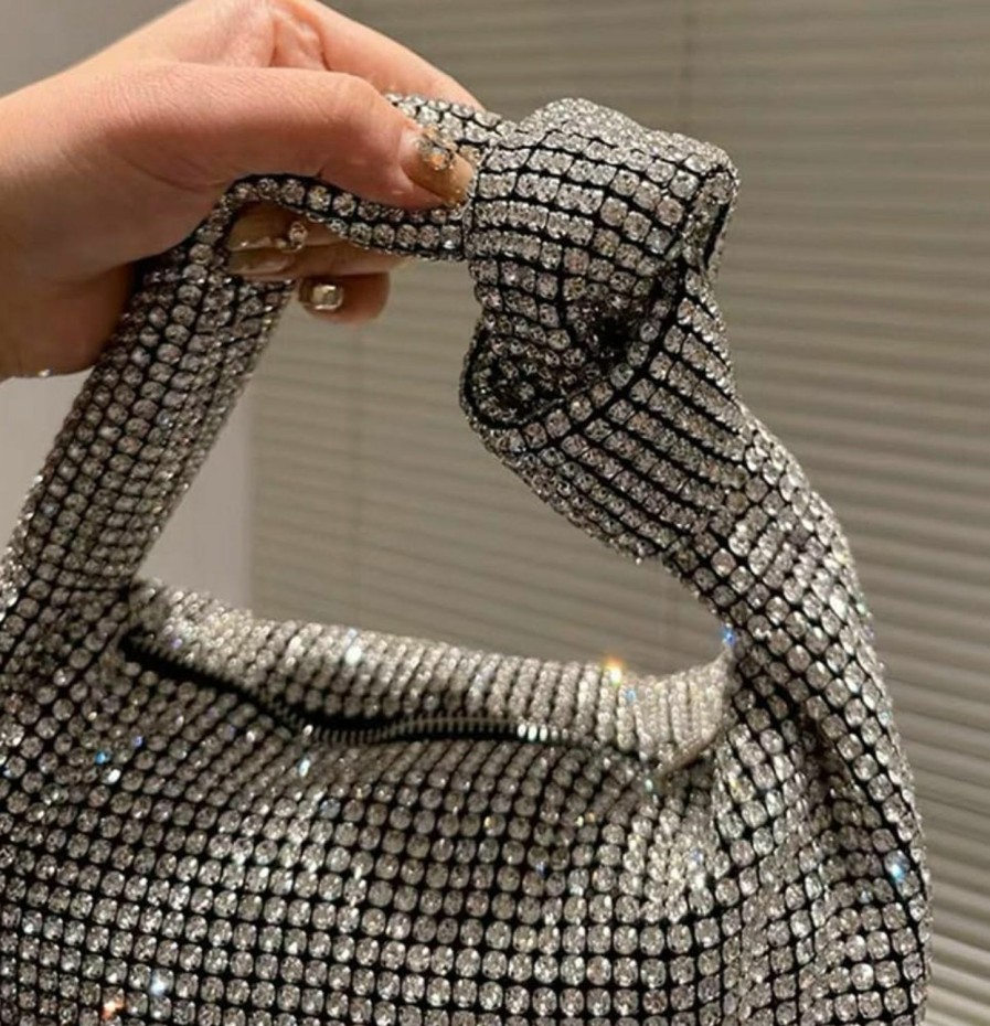 Hobo Handbags | Pocadri Rhinestone Tote Bags For Women Shiny Evening Shoulder Handbags Clutch Purses Party Wedding