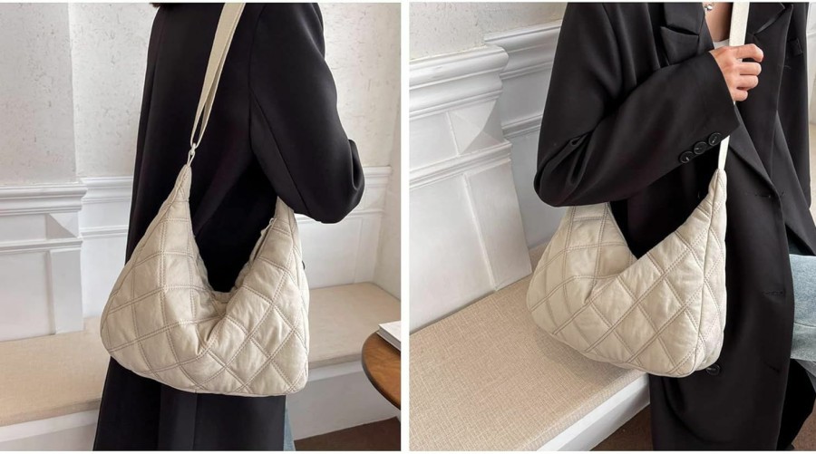 Hobo Handbags | sveter Sveter Crescent Bag Puffer Quilted Tote Bag For Women Hobo Crossbody Bags