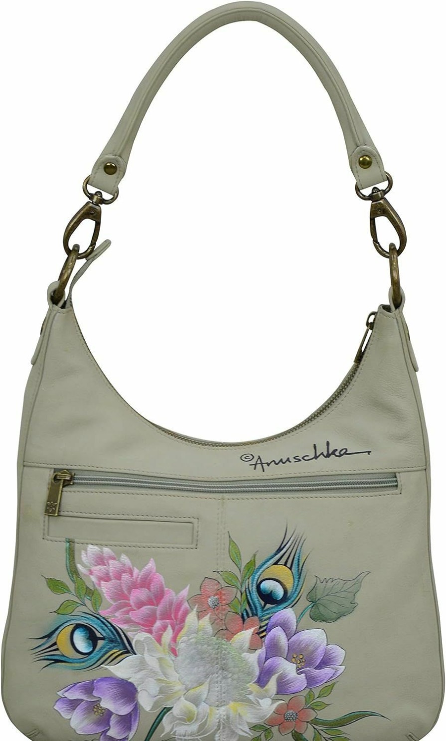 Hobo Handbags | Anuschka Anuschka Hand Painted Women'S Genuine Leather Convertible Slim Hobo With Crossbody Strap - Top Zip Entry, Multiple Pockets