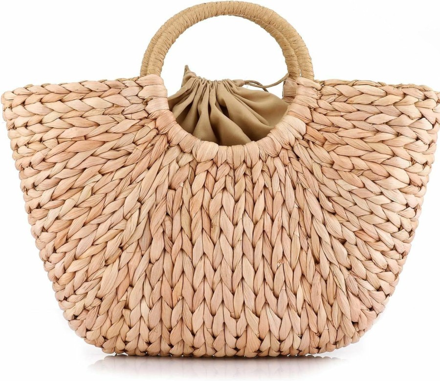 Hobo Handbags | YYW Yyw Straw Tote Bag Women Hand Woven Large Casual Handbags Hobo Straw Beach Bag With Lining Pockets For Daily Use Beach Travel